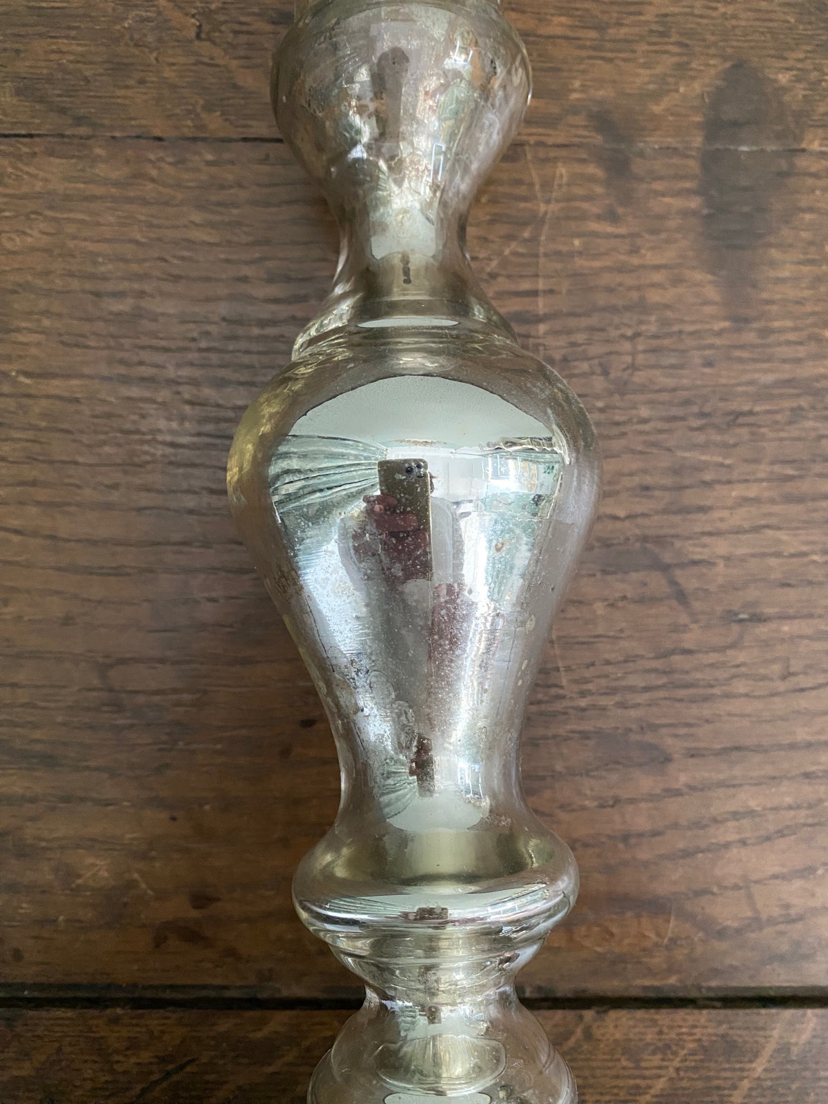 Pair Antique French mercury Glass Candlesticks  L49