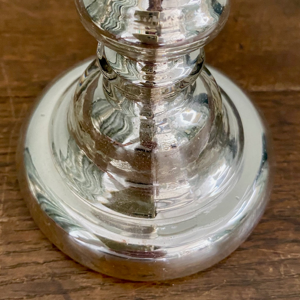 Pair Mercury Glass Candlesticks  T54