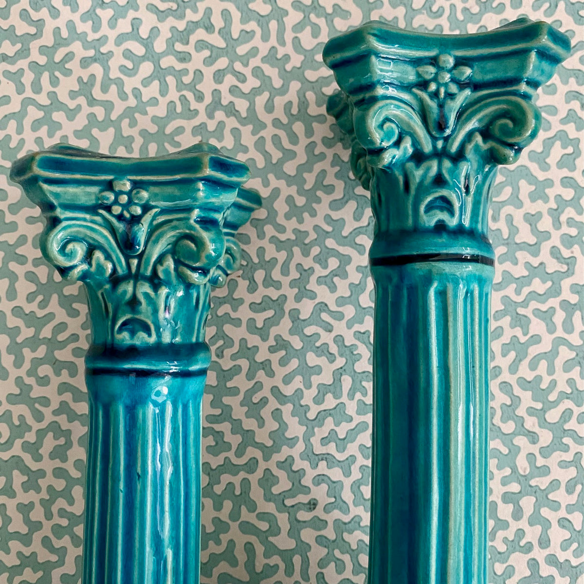 Set 4 Rare Bermantofts Faience Candlesticks c.1880  D89