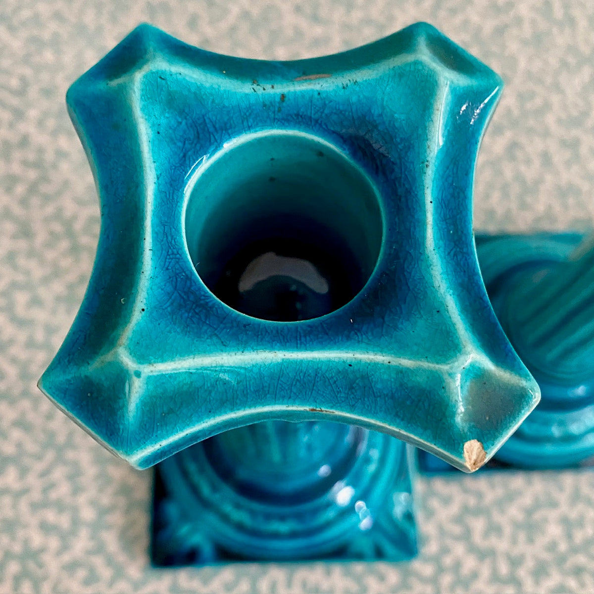 Set 4 Rare Bermantofts Faience Candlesticks c.1880  D89
