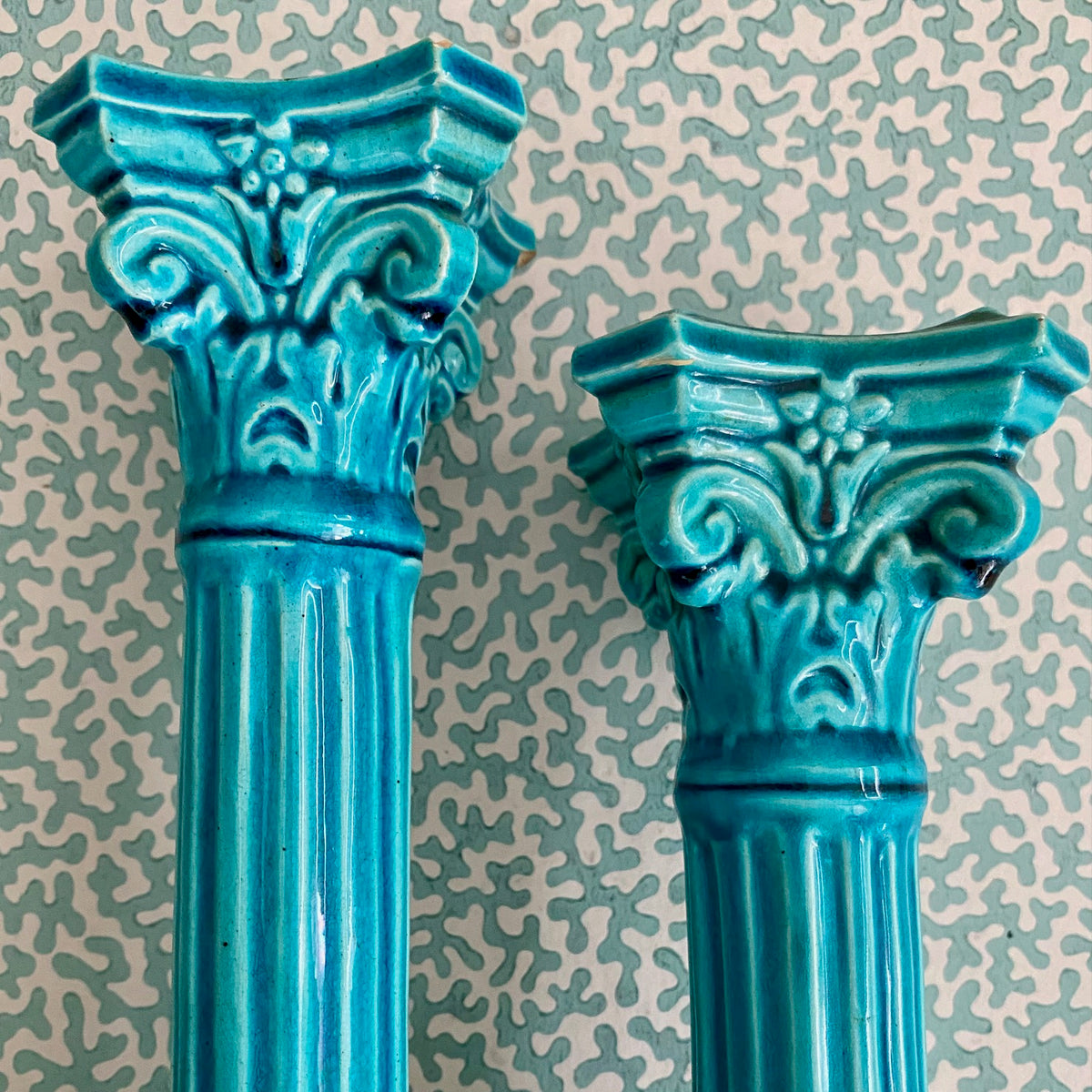 Set 4 Rare Bermantofts Faience Candlesticks c.1880  D89