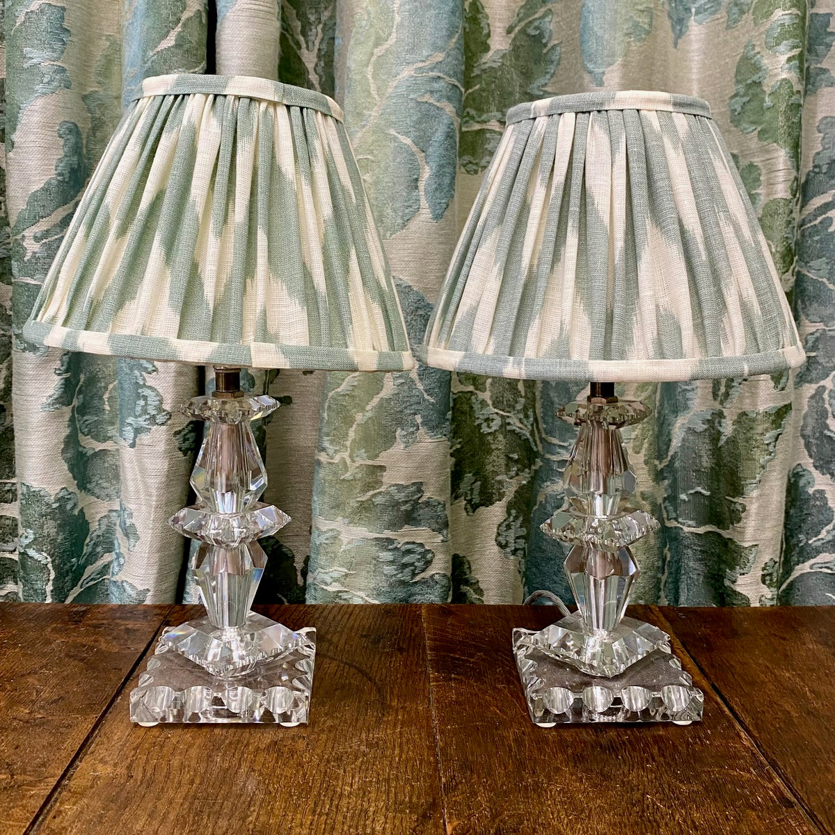 Pair Baccarat Small Cut Crystal Table Lamps  Y31