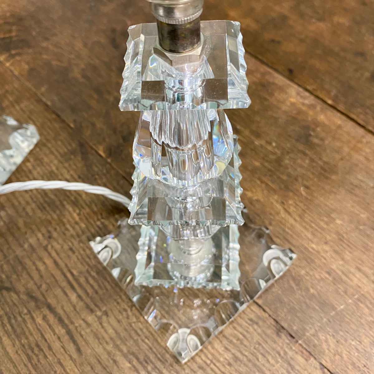Pair Baccarat Small Cut Crystal Table Lamps  Y31