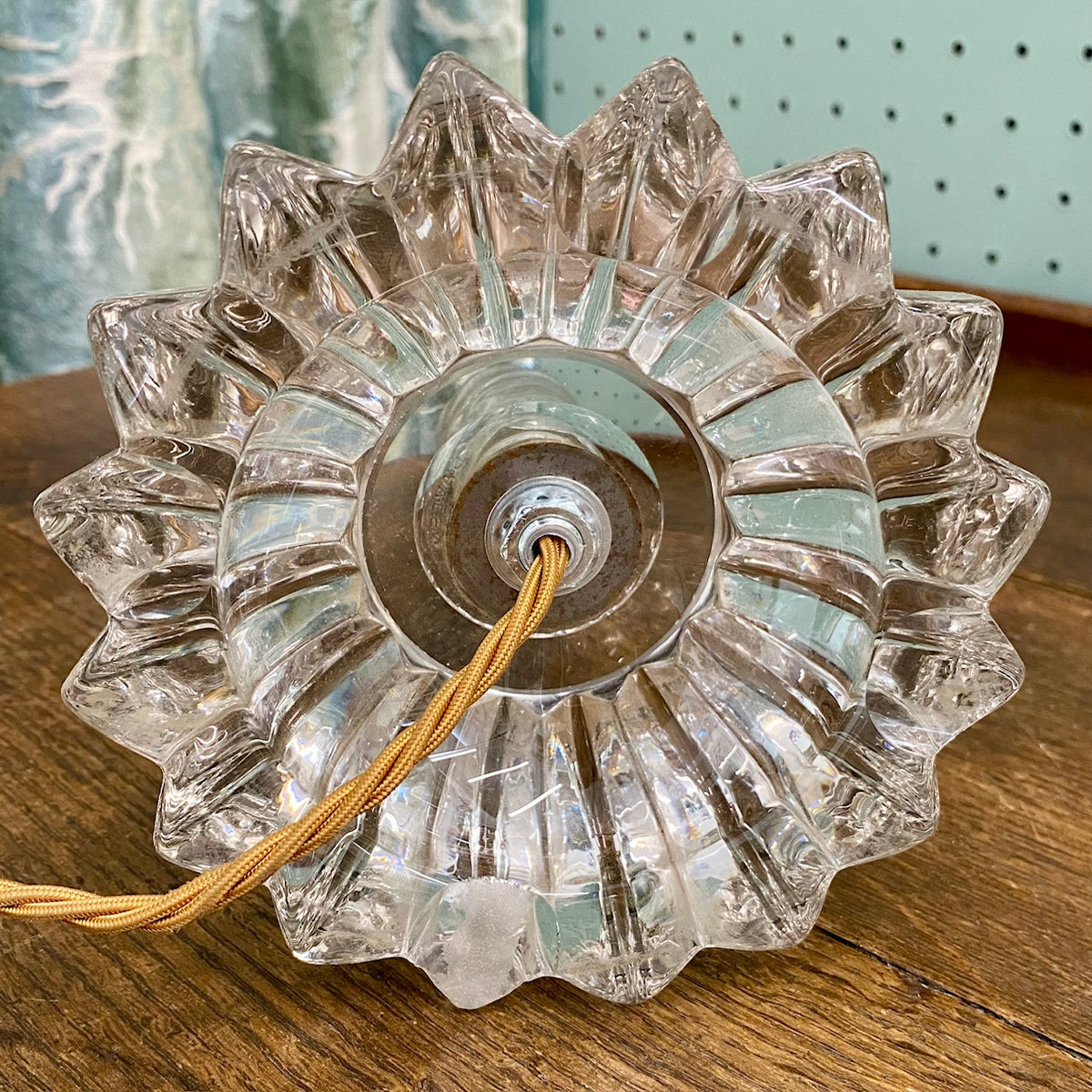 Lovely 1950's French Twisted Glass Table Lamp  J108