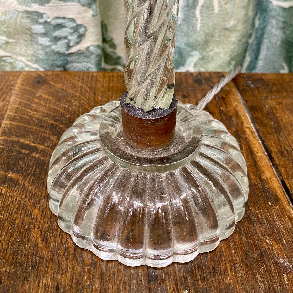Tall Twisted Glass Column Table Lamp  J106