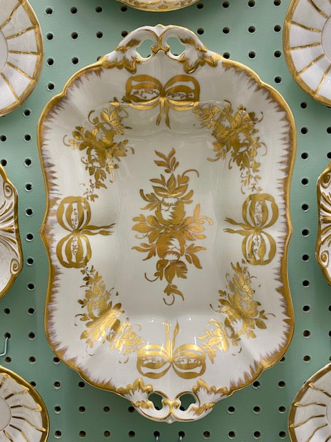 Antique Gold & White Porcelain Display