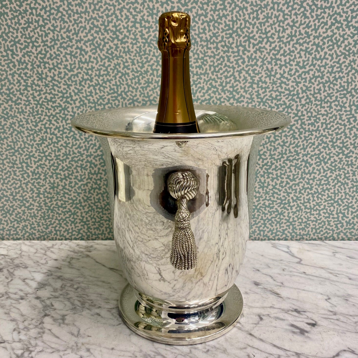 Silver Plated Tassel Wine Cooler