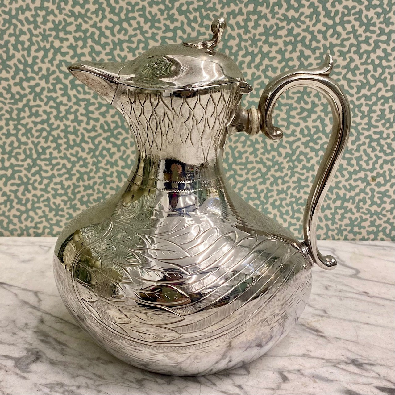 Rare Silver Plated Duck Water Jug