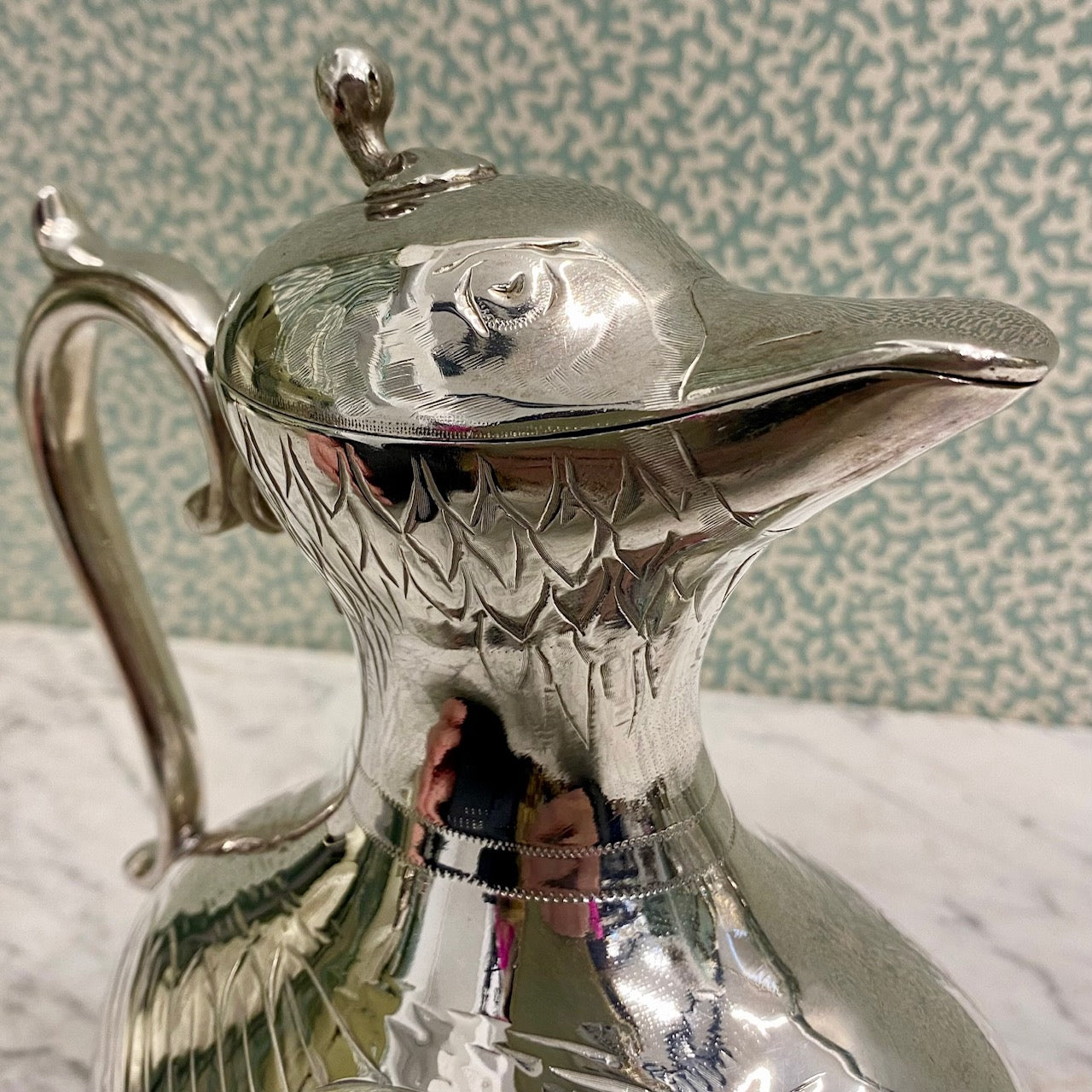 Rare Silver Plated Duck Water Jug