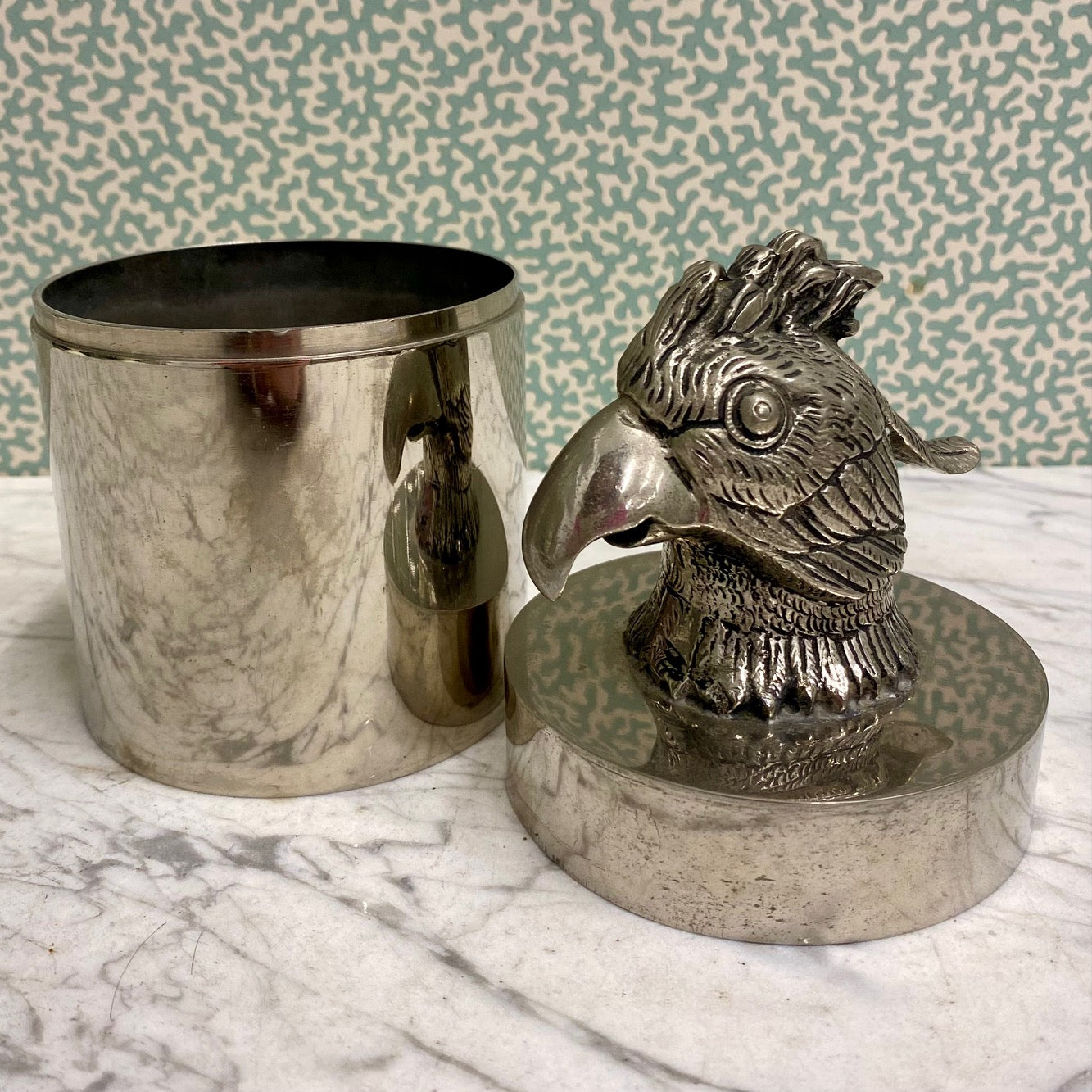 Small Vintage French Parrot Head Ice Bucket