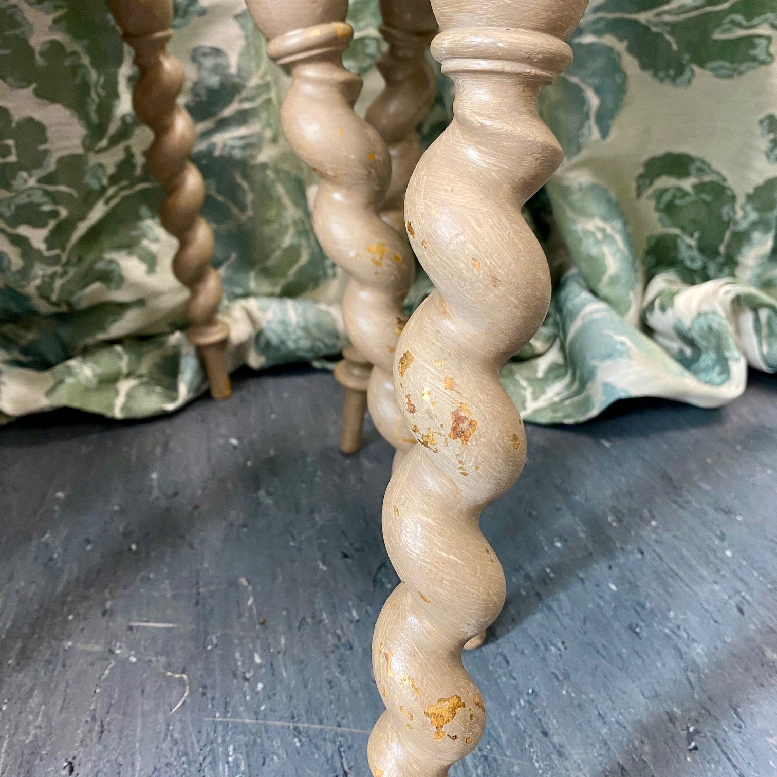 Pair Barley Twist Stools