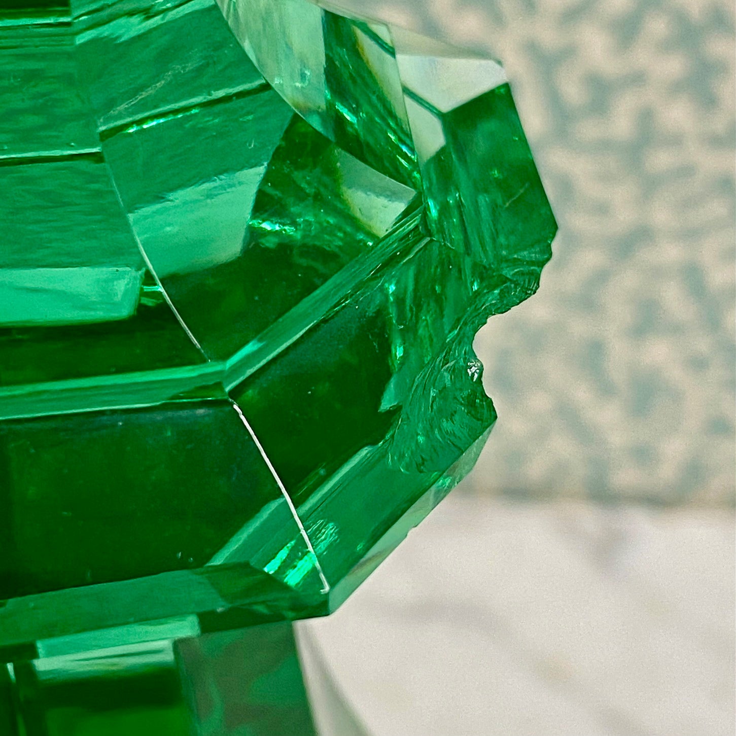 A Rare Large Pair of Victorian Green Crystal Candlesticks