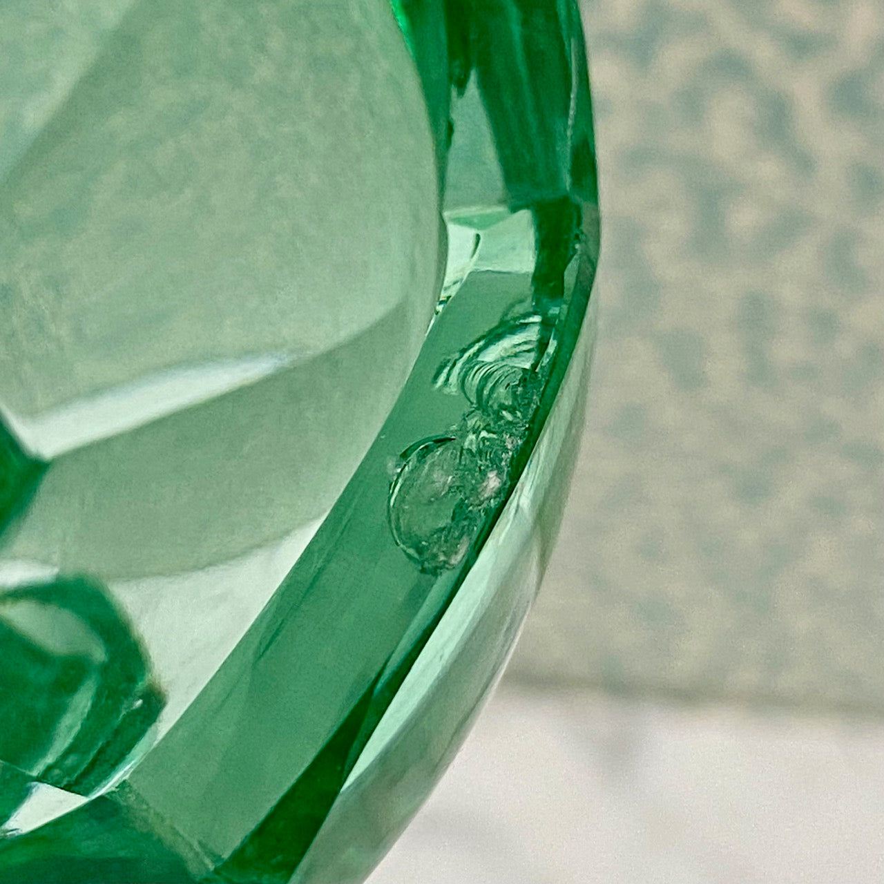 A Rare Large Pair of Victorian Green Crystal Candlesticks