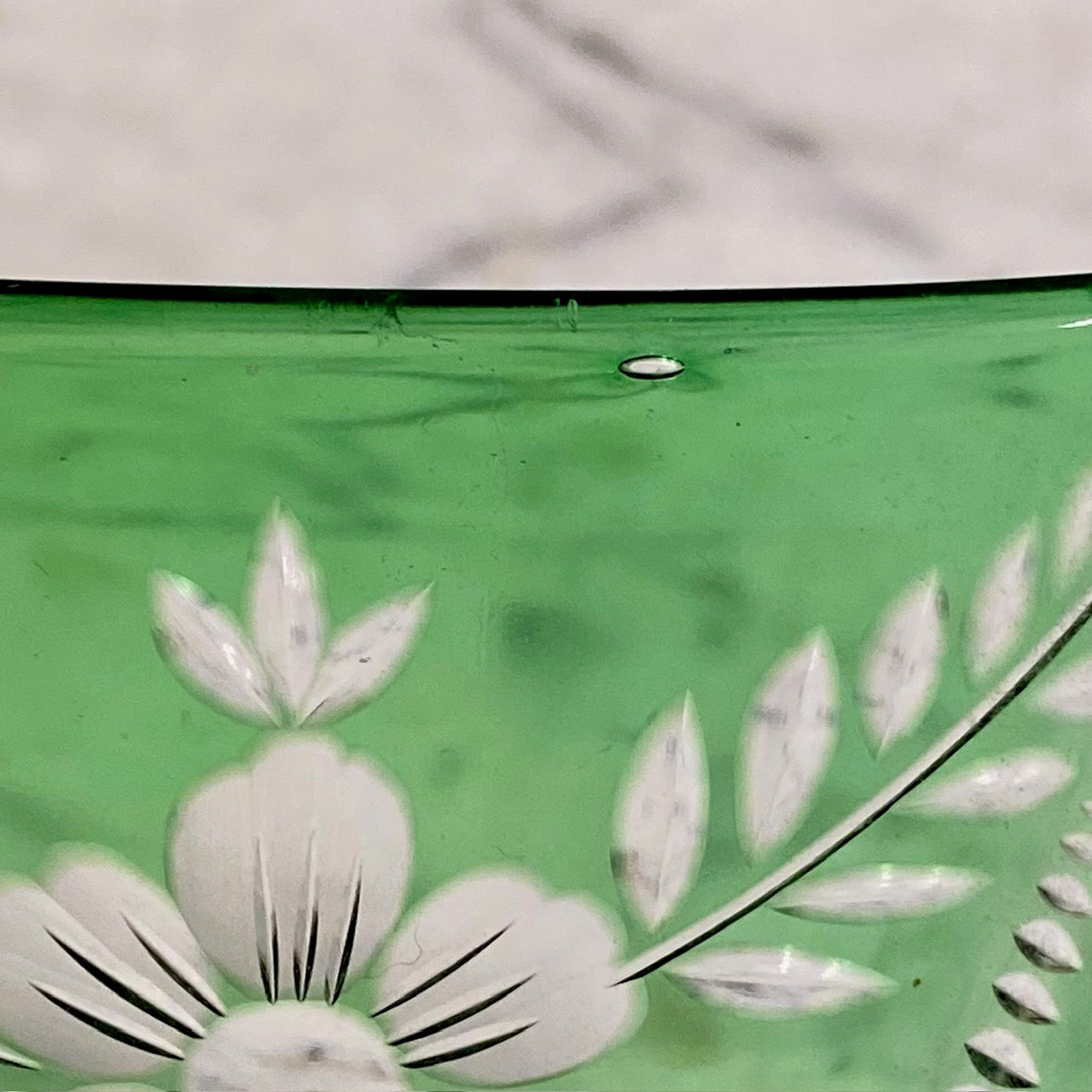 English Webb Crystal Green Overlay Vase