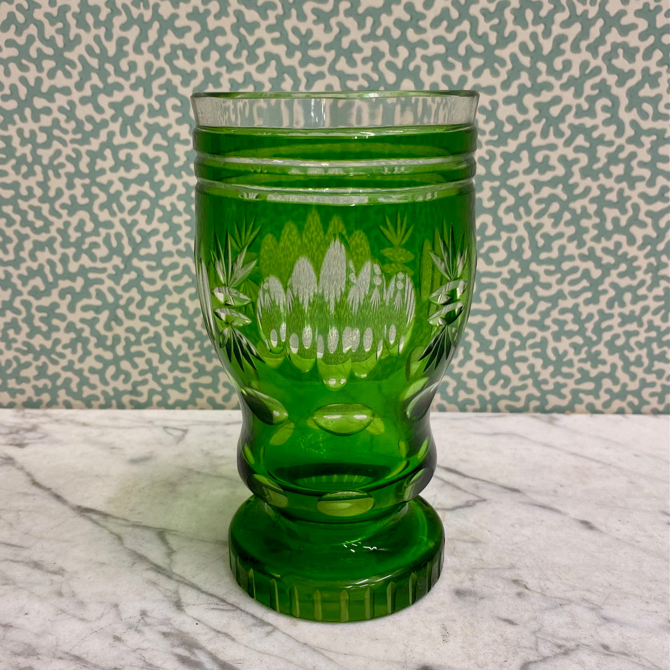 Vintage Small Green Glass Vase