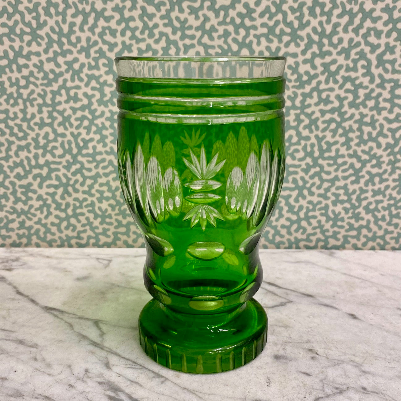 Vintage Small Green Glass Vase