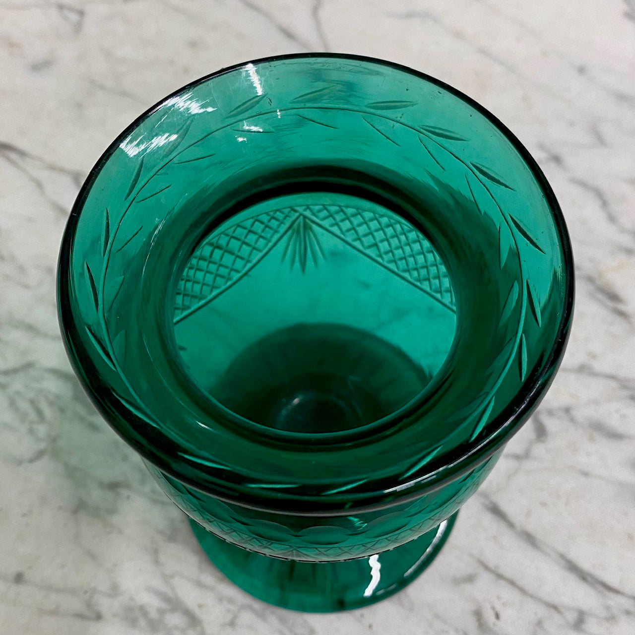 Antique Victorian Bristol Green Glass Vase