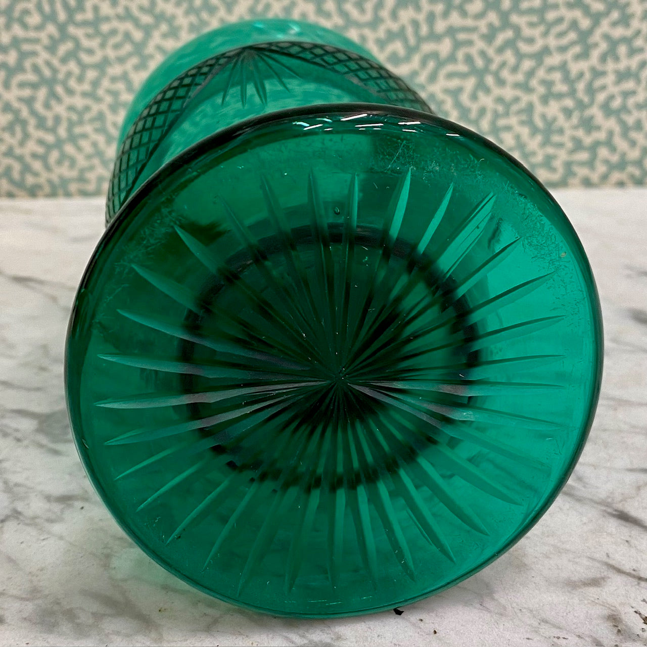 Antique Victorian Bristol Green Glass Vase