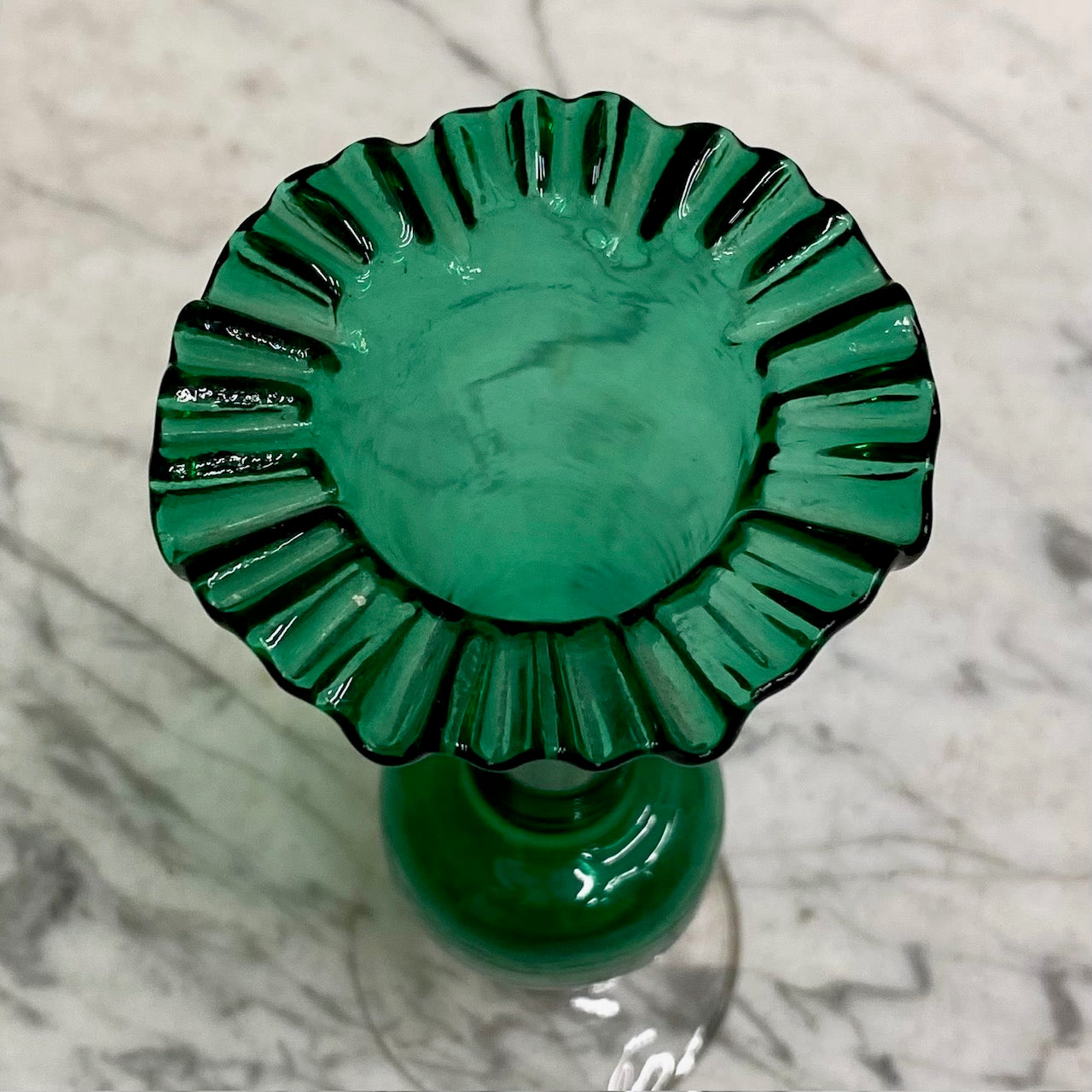 Antique Green Glass Bud Vase