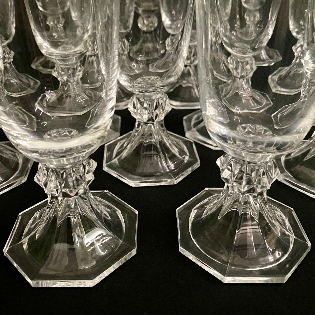 Val St Lambert Belgian Crystal Champagne Flutes Set of 14