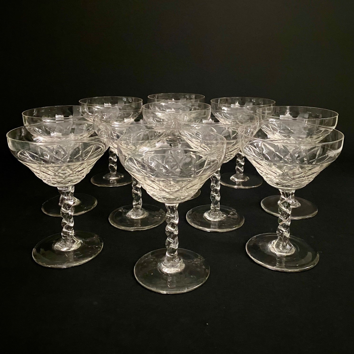 Set 11 1950's Champagne Coupes