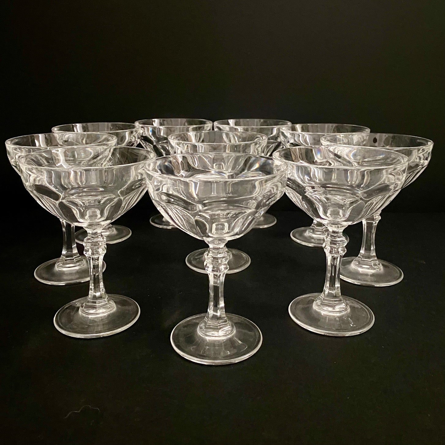 Set 10 Crystal Champagne Coupes