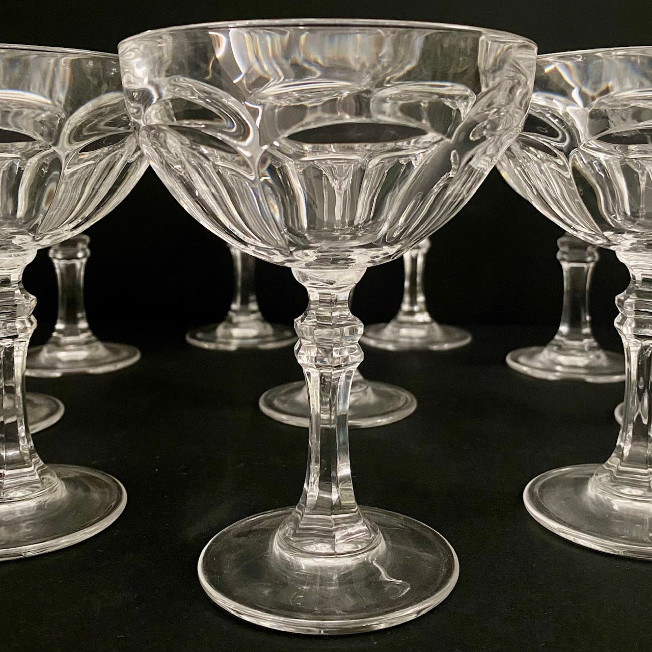 Set 10 Crystal Champagne Coupes