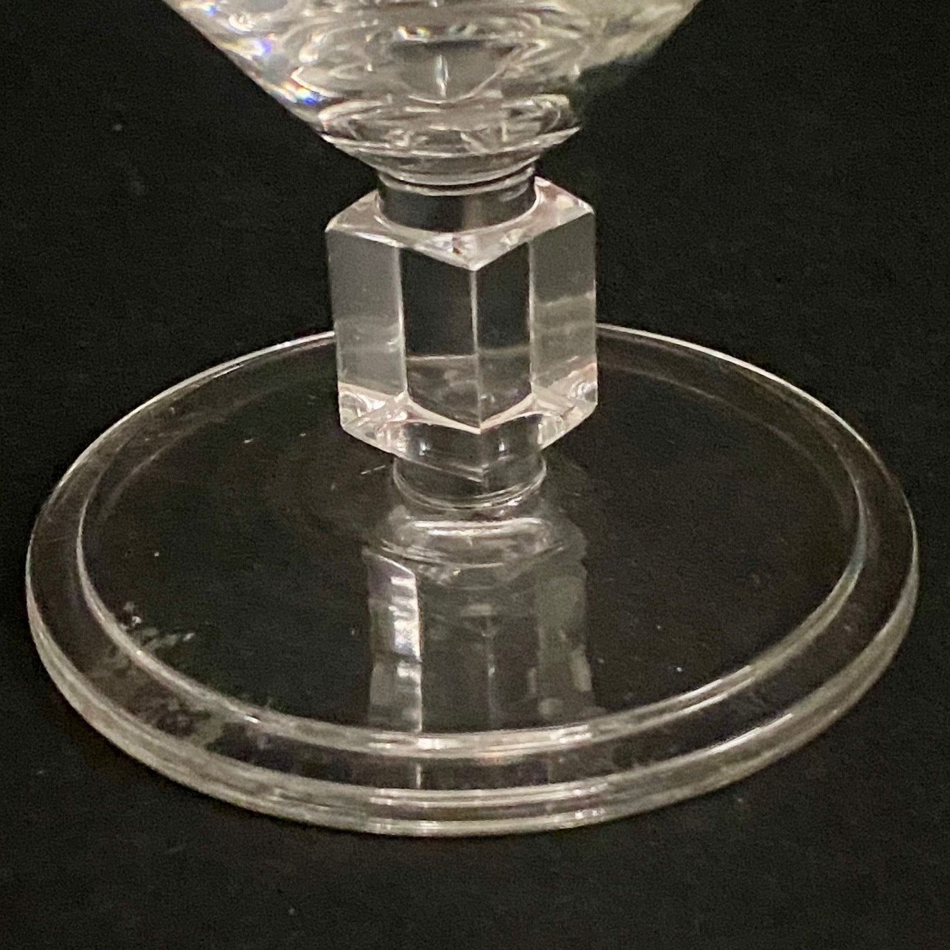 Fabulous Val St Lambert 1950's Art Deco Crystal Cocktail Glasses Set of 7