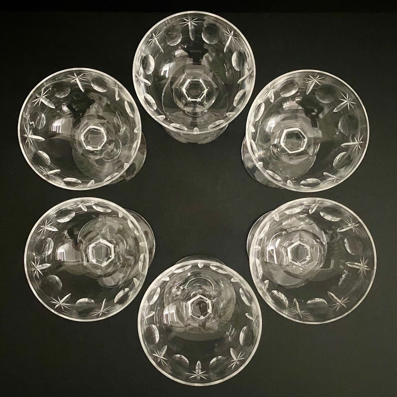 Val St Lambert Crystal Champagne Coupes Set Of 6