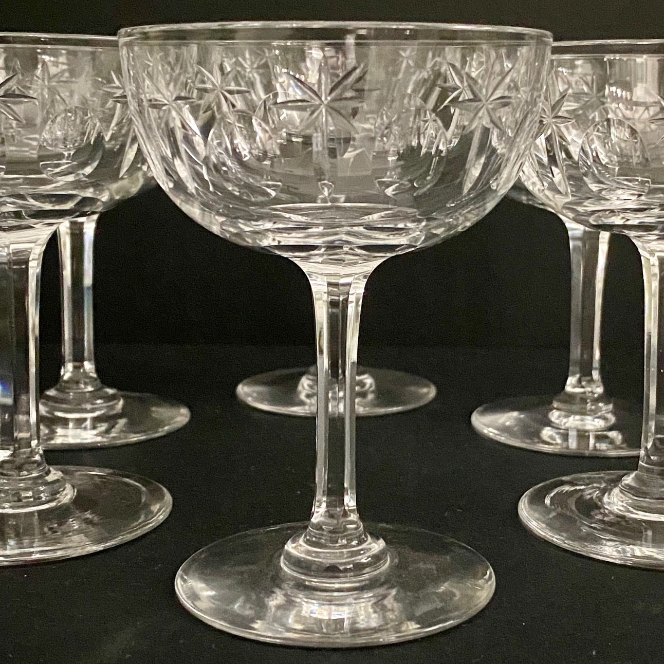 Val St Lambert Crystal Champagne Coupes Set Of 6