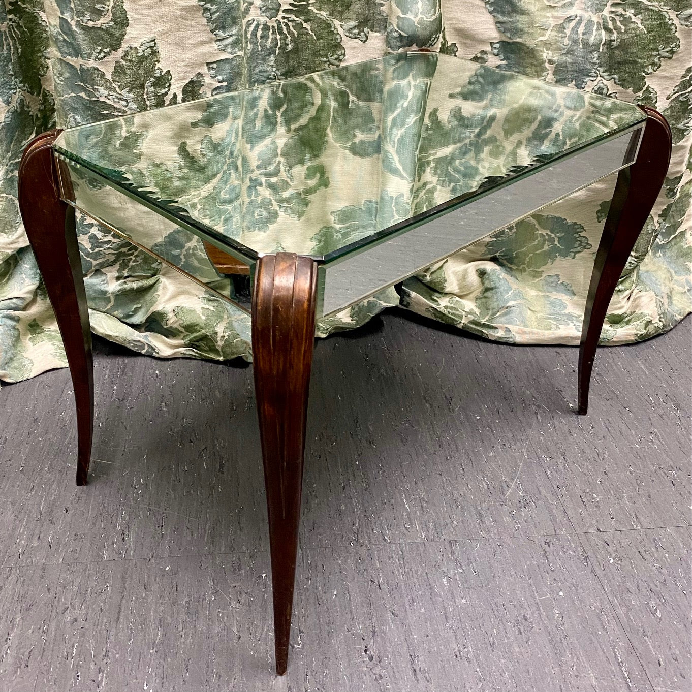 French Art Deco Rectangular Mirror Table