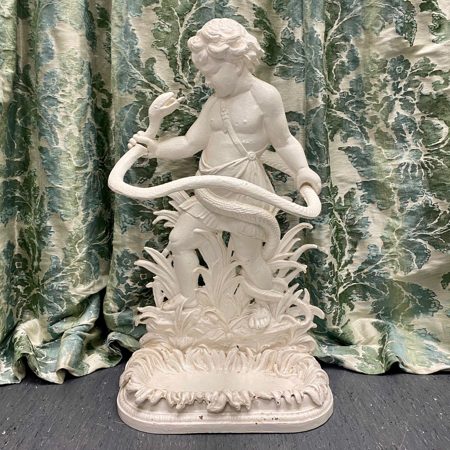 Victorian Cast Iron Umbrella Stand, Infant Hercules