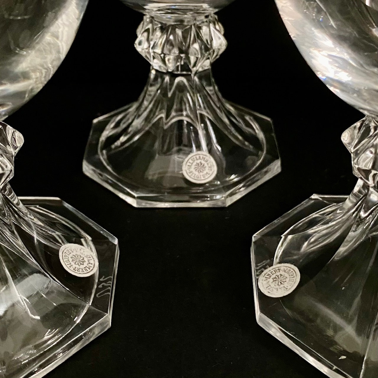 Val St Lambert 1950's Crystal Wine Goblets Set of 12