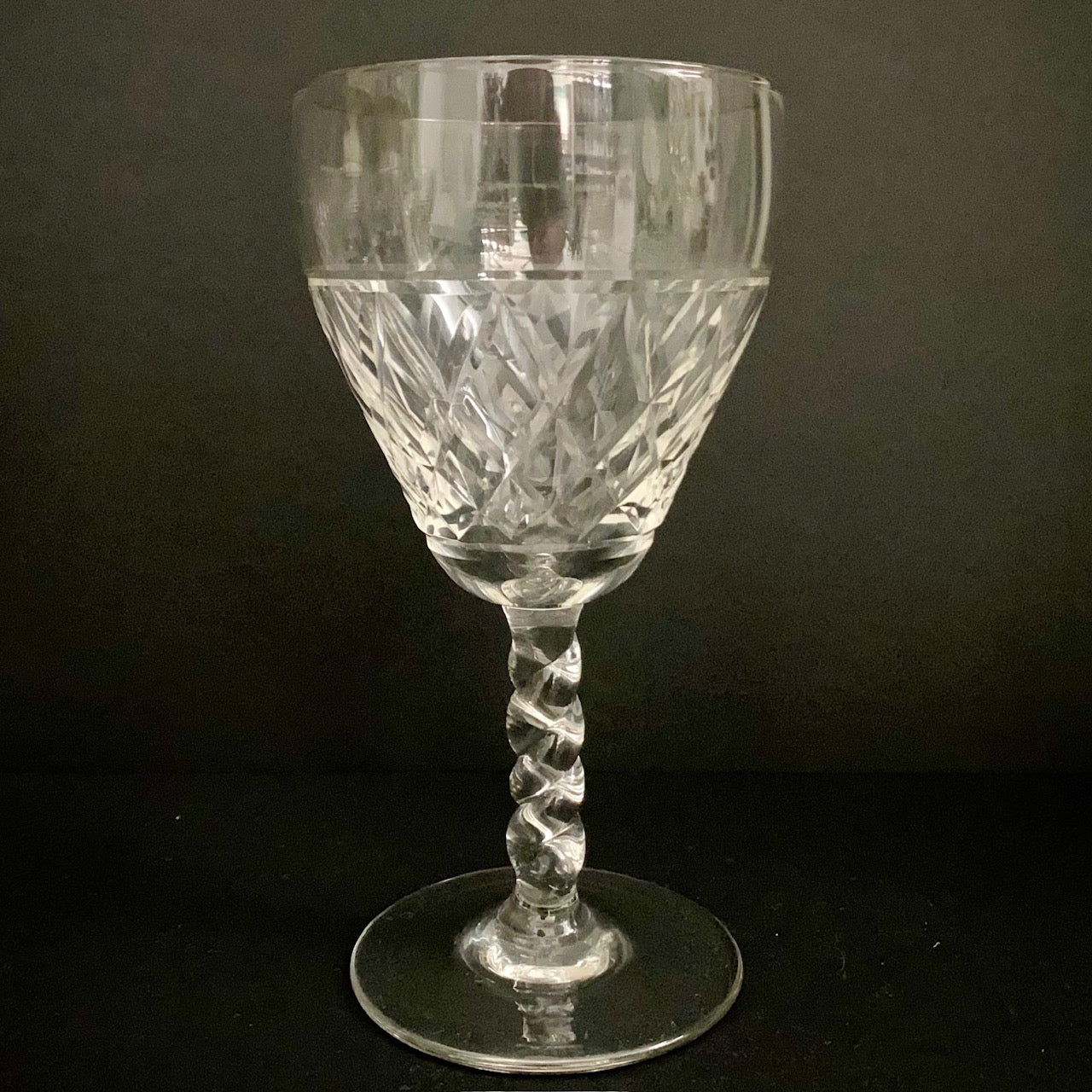 1950's Cut Glass Wine Glasses Set of 12