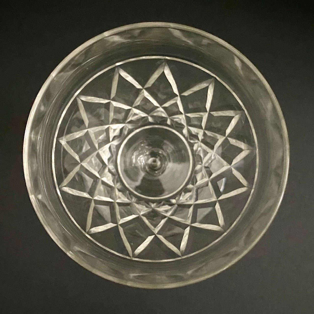 1950's Cut Glass Wine Glasses Set of 12