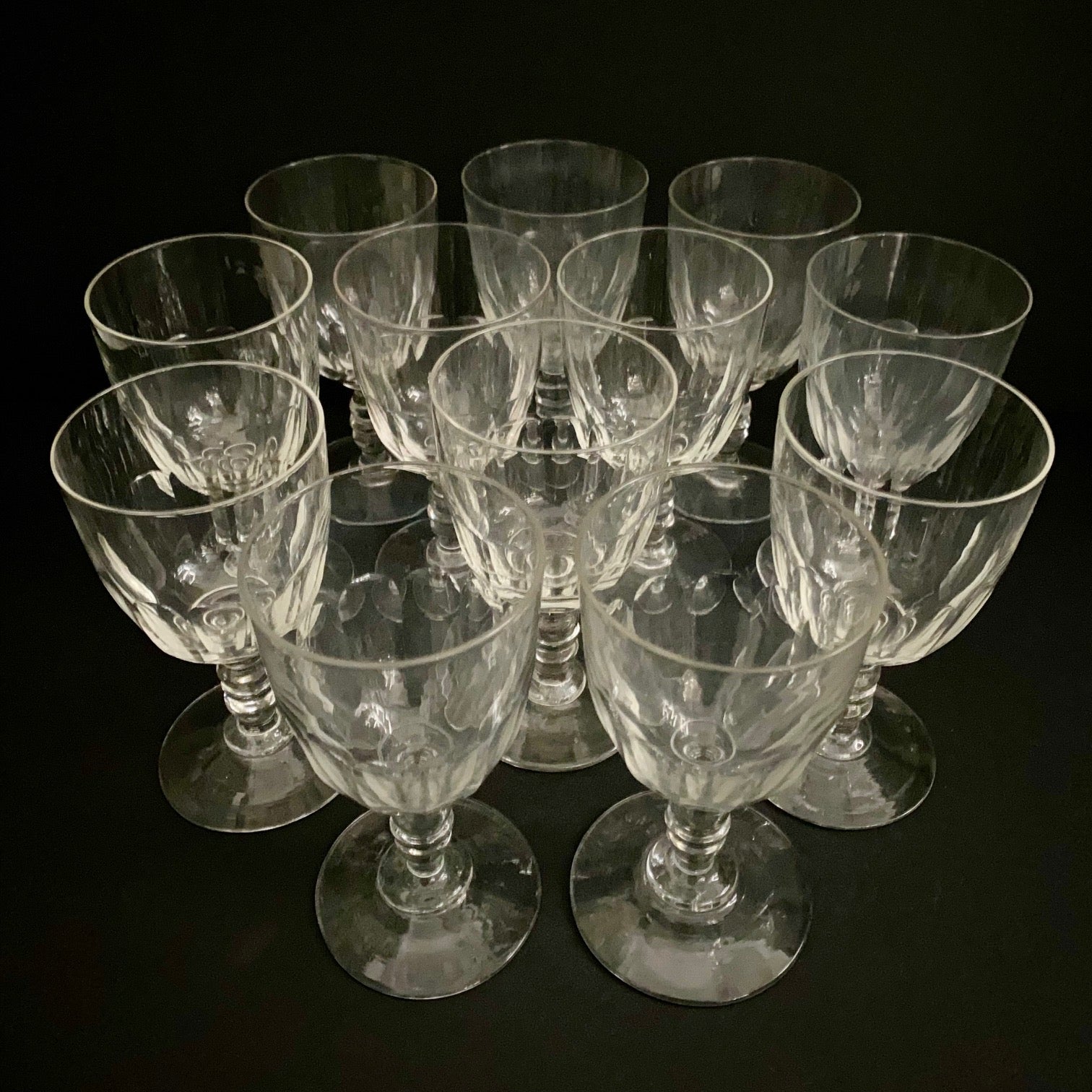 French 1880's Wine Glasses Set of 12