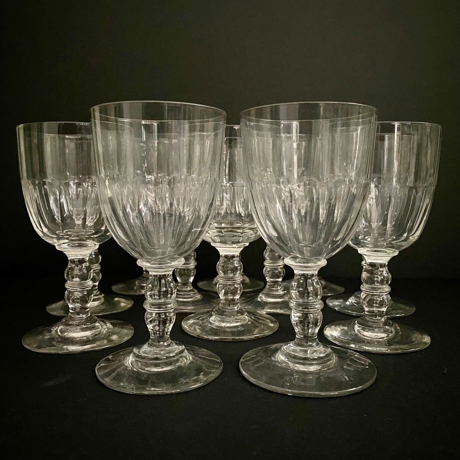 French 1880's Wine Glasses Set of 12