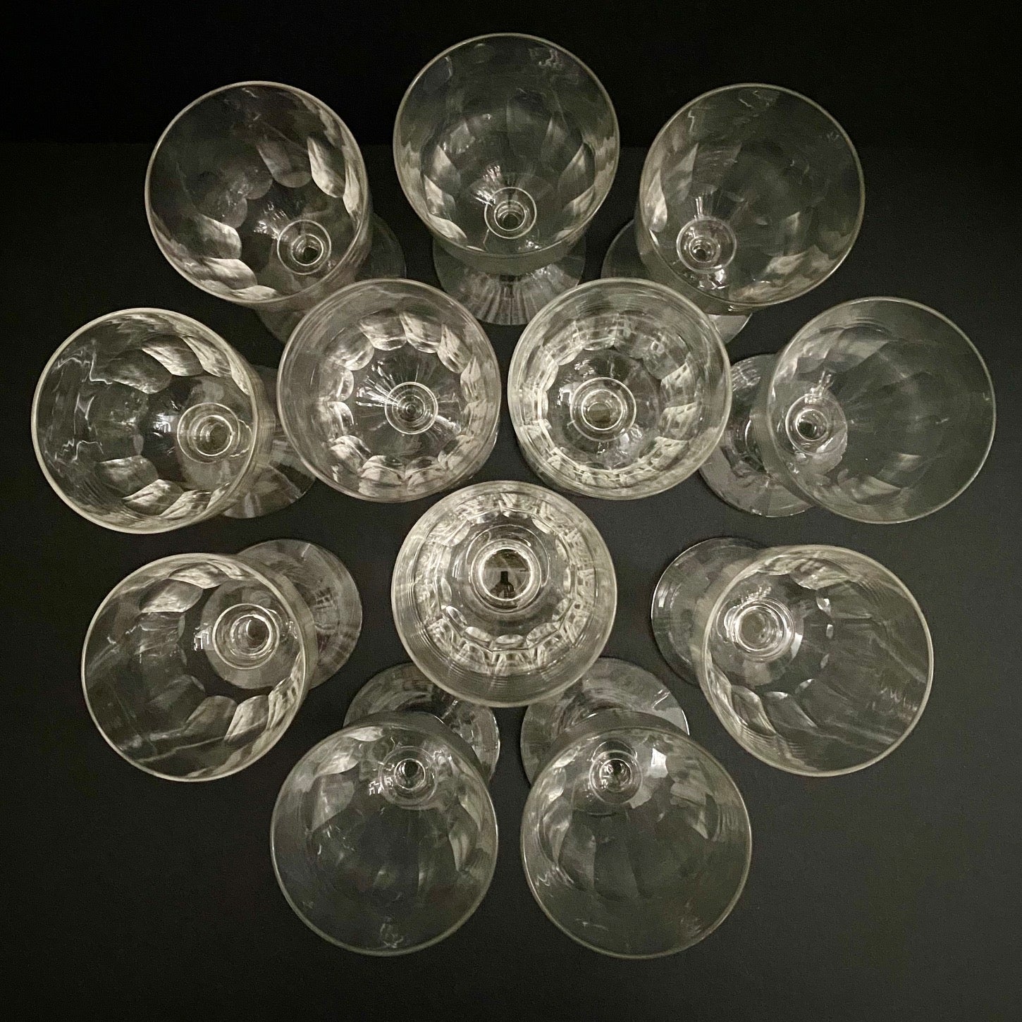 French 1880's Wine Glasses Set of 12