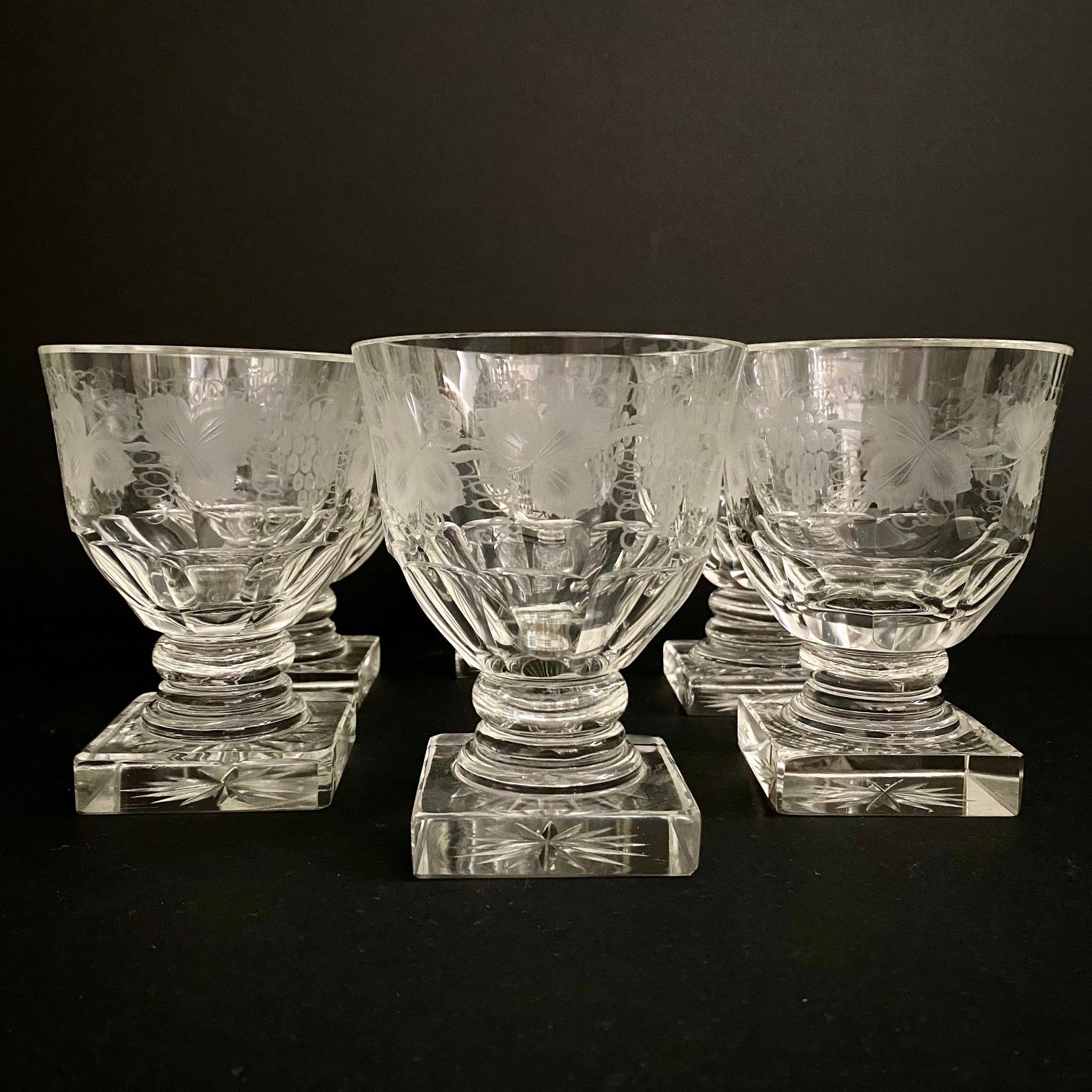 Edwardian Heavy Crystal Goblets Set of 6