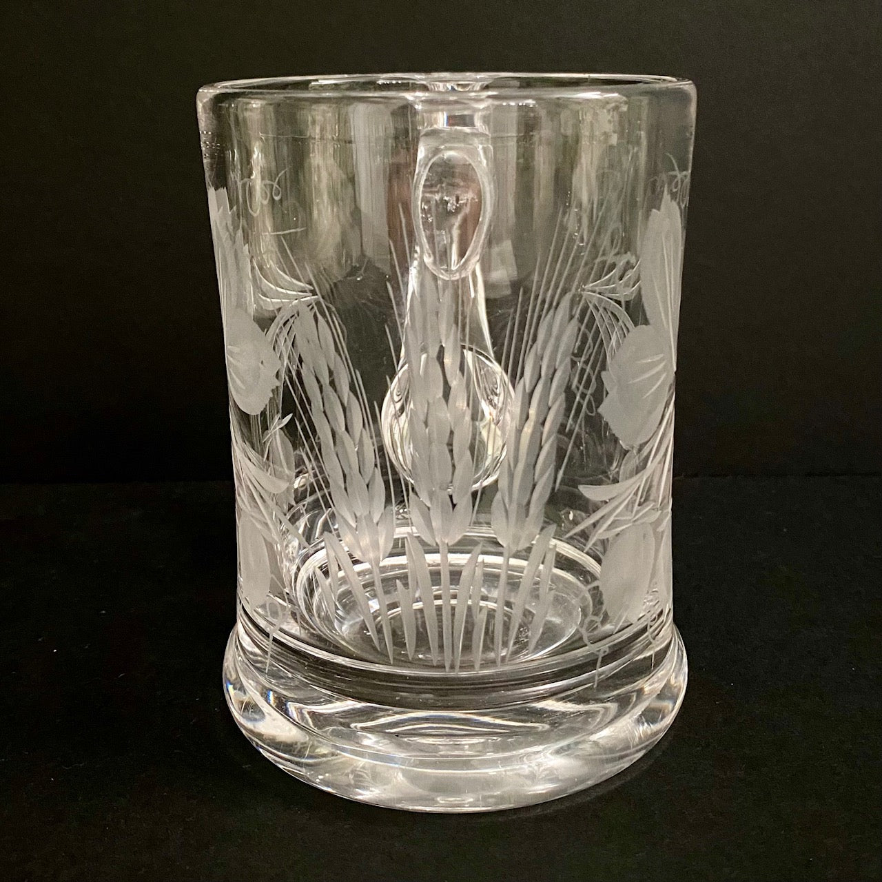 Etched Crystal Pint Tankard