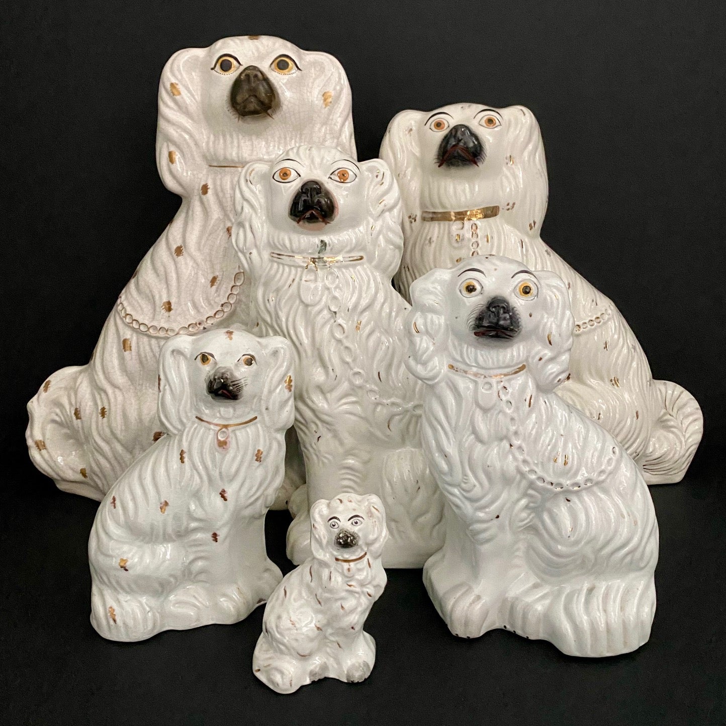 Collection of Victorian Staffordshire Dogs