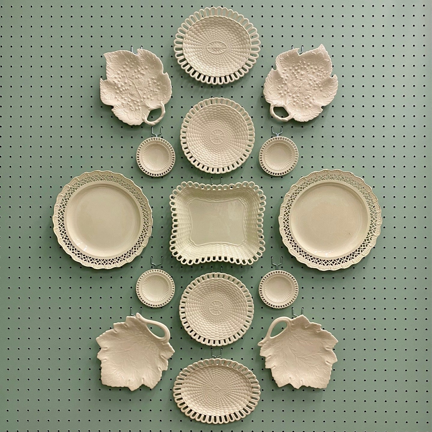 Antique Leeds Creamware Display