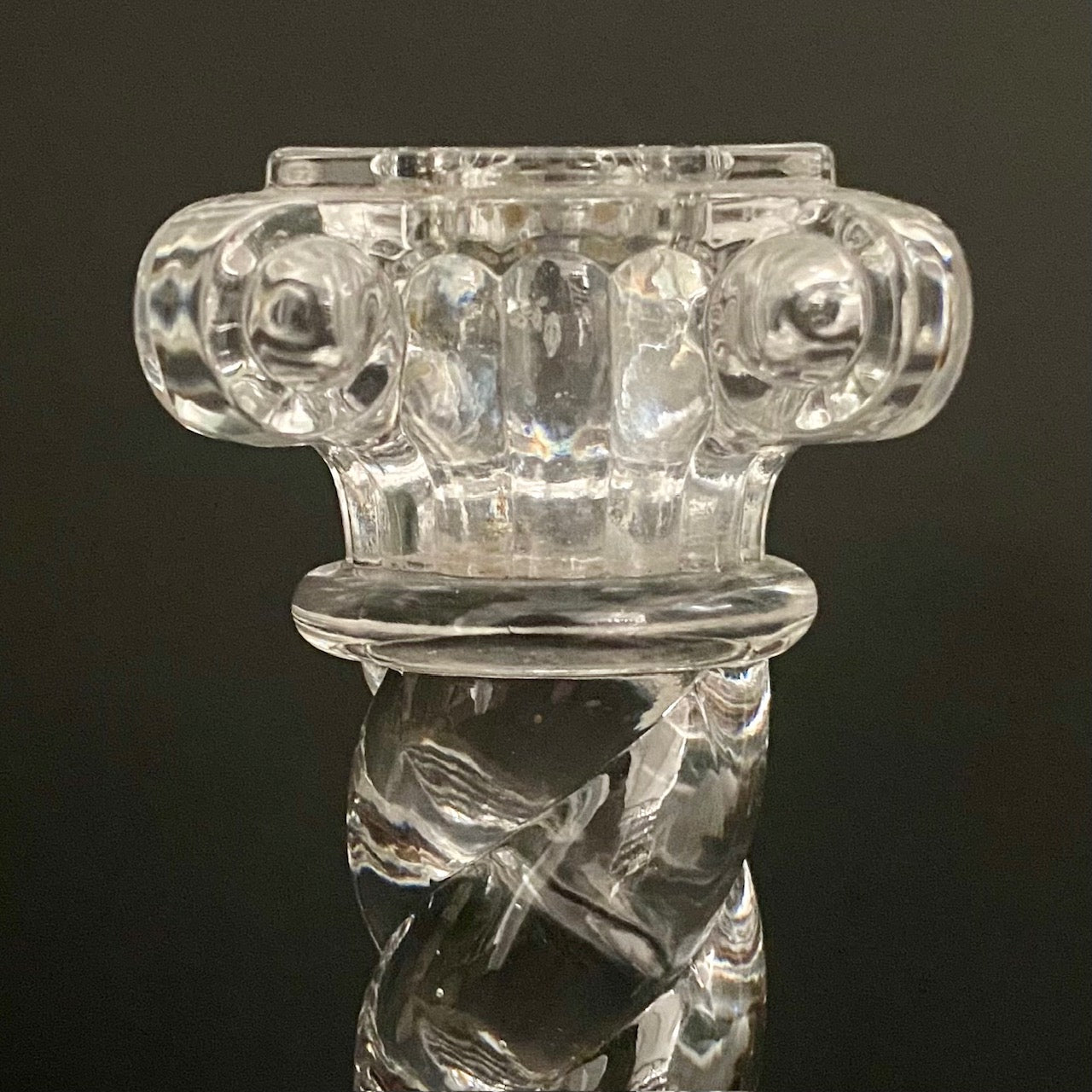 Pair Stunning Baccarat Crystal Twist Column Glass Candlesticks