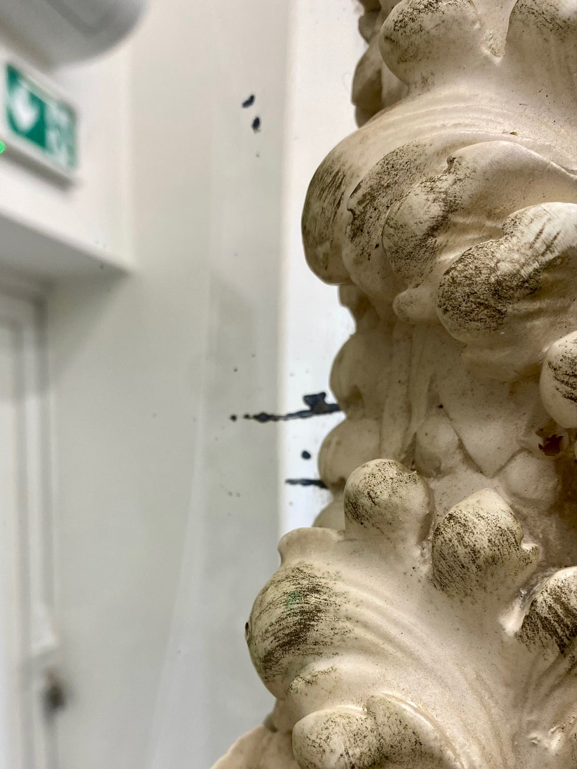 Antique Italian Carved Wood Oval Mirror