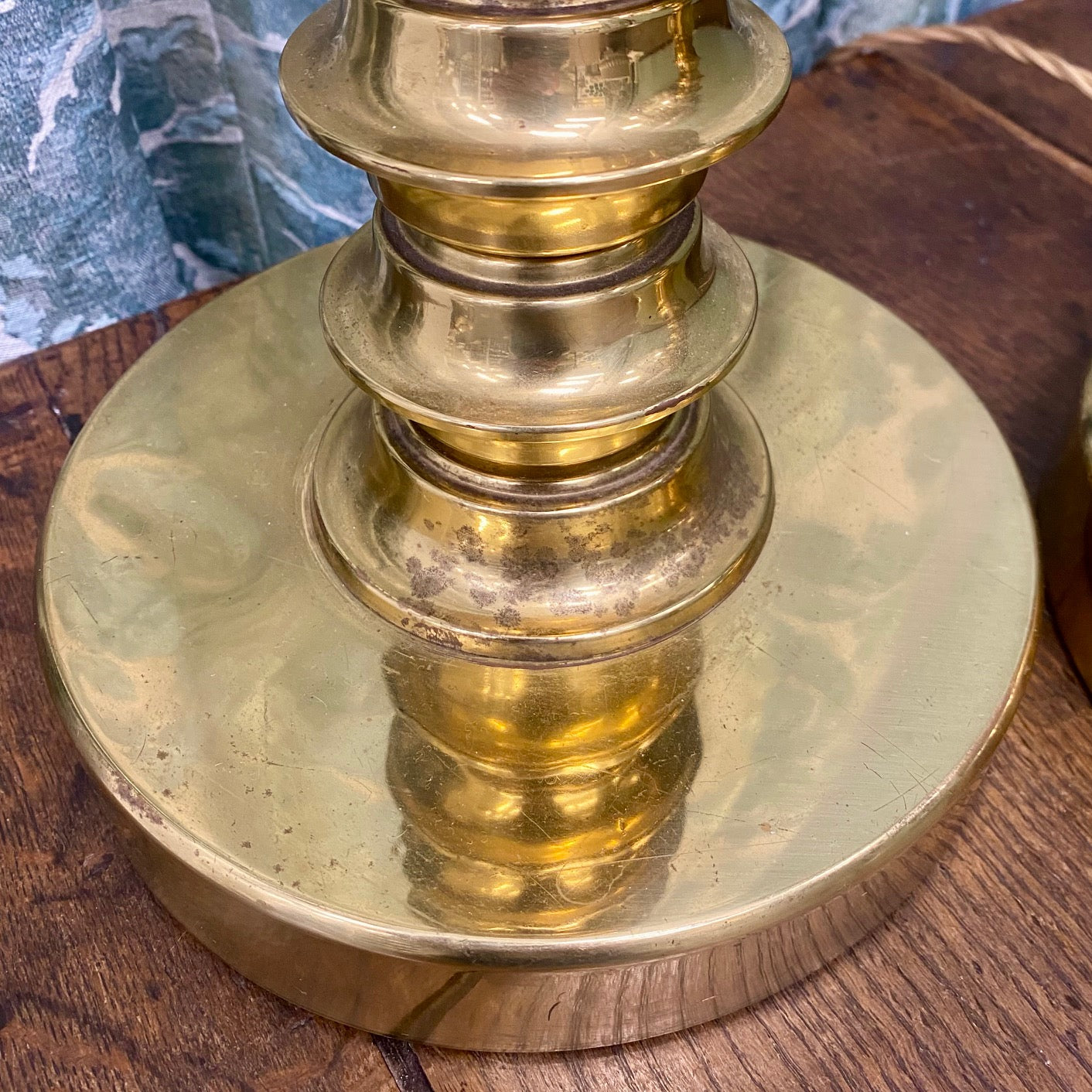 Pair 1960's Tall Brass Lamps