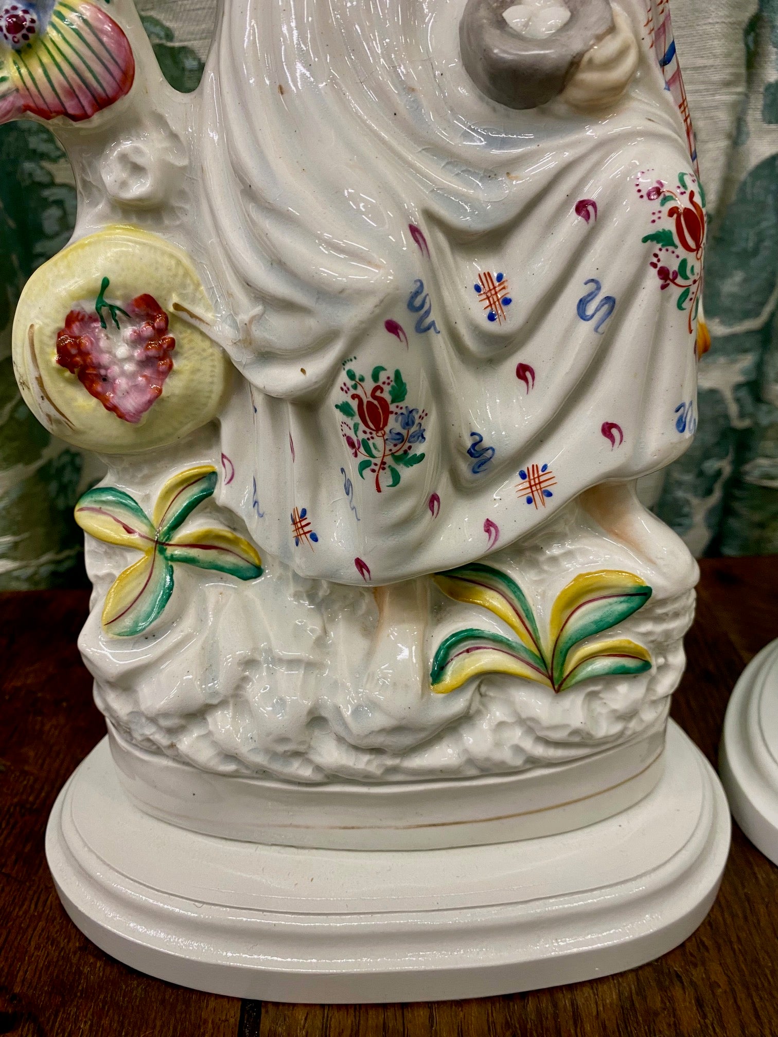 Pair Rare Exquisite Antique Staffordshire Woodsman Lamps