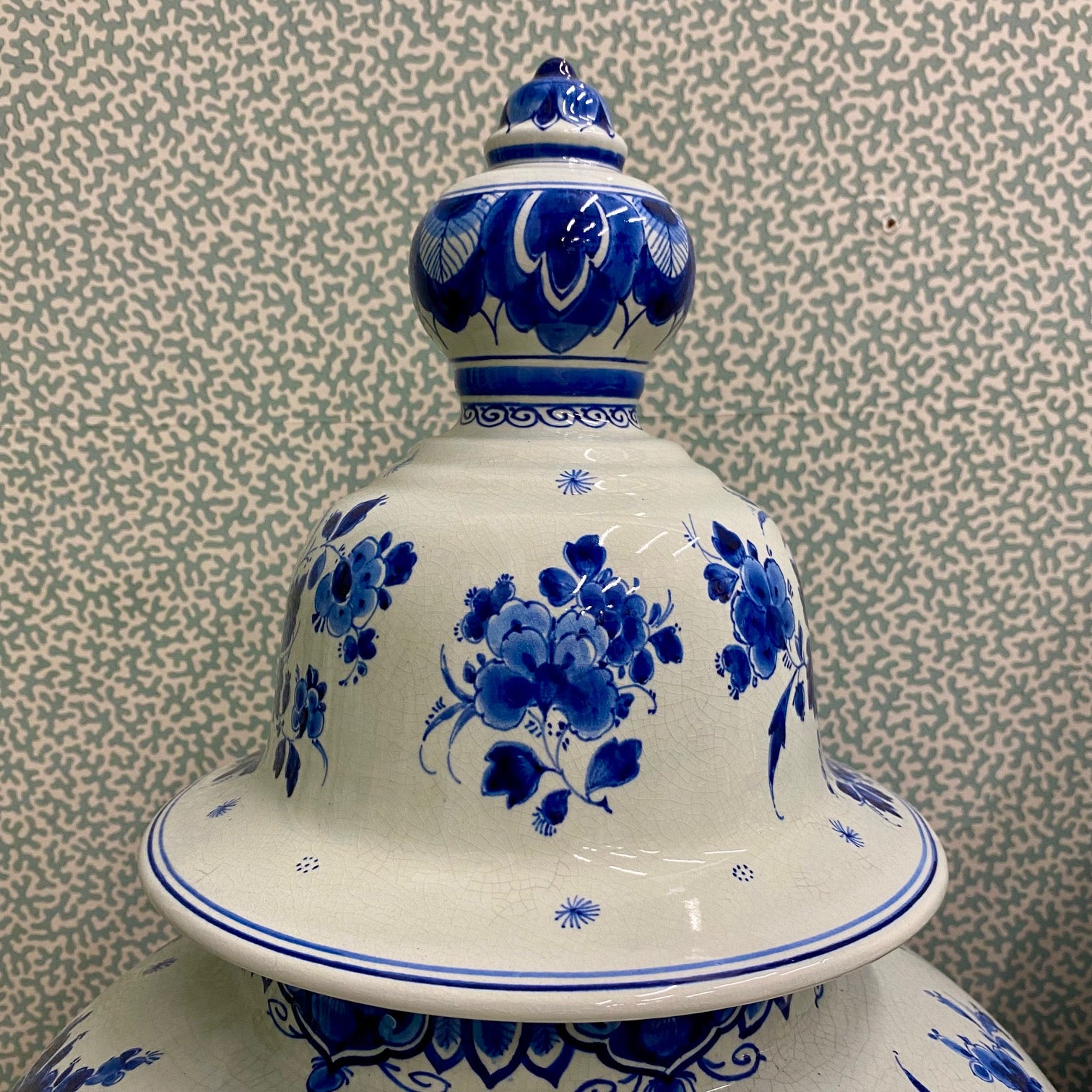 Pair Huge Fabulous Royal Delft Porceleyne Fles Hand Painted Blue & White Ginger Jars