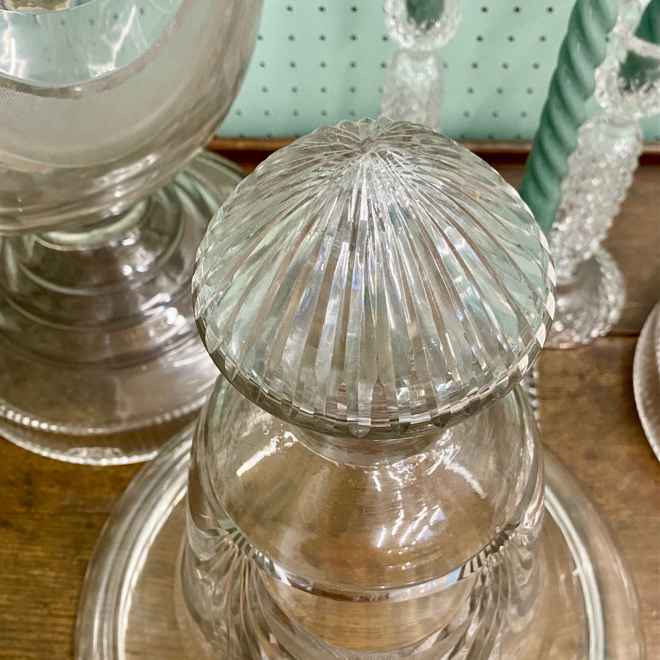 Pair Enormous 1920's Glass Apothecary Jars