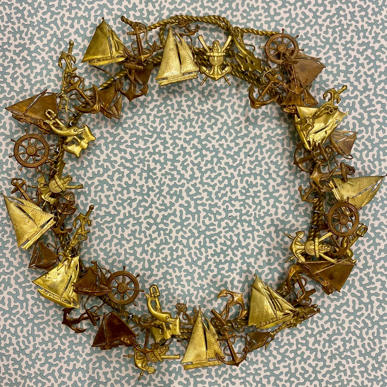 Vintage Brass Nautical Wreath