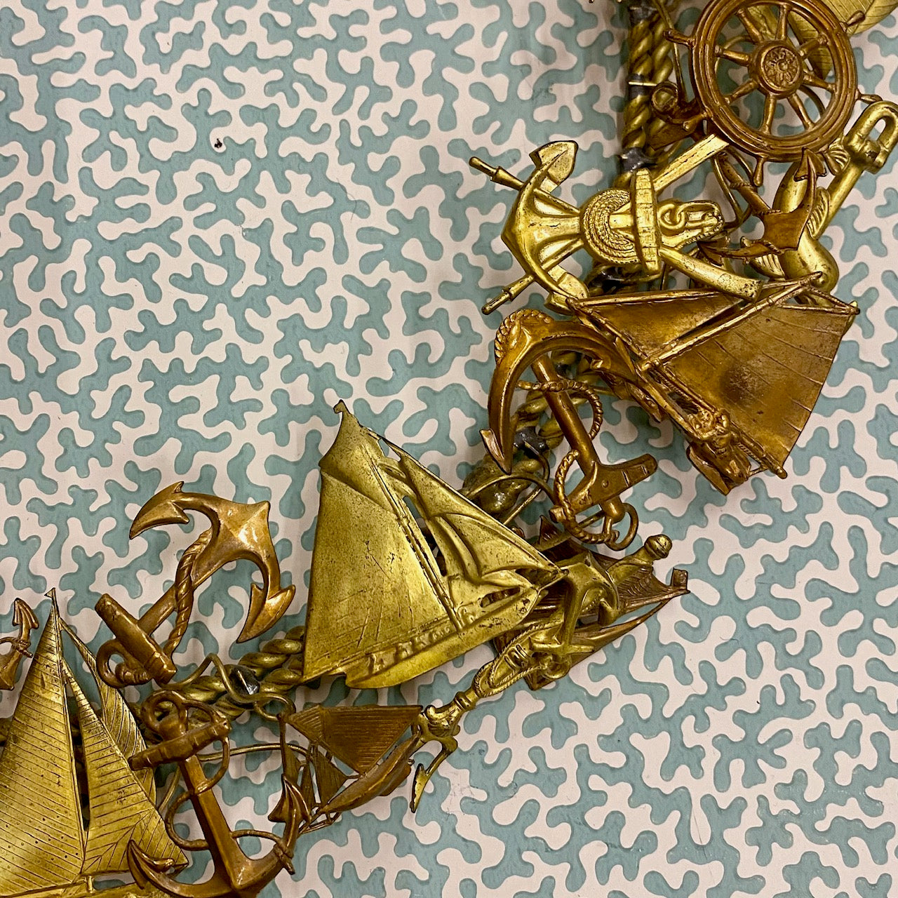 Vintage Brass Nautical Wreath